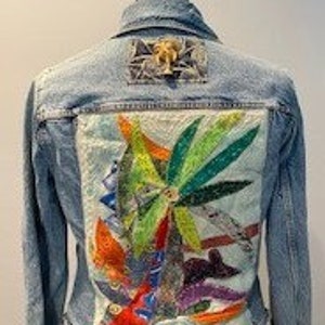 Veste en jean artistique