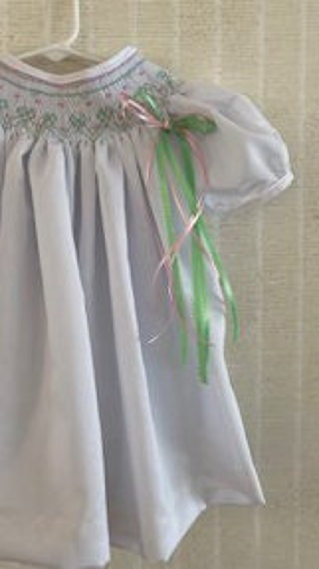 Petit Bebe Baby / Toddler Girls Smocked Bishop Dress - Light Blue Floral