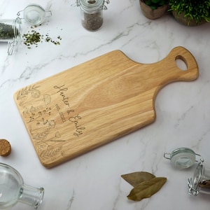 Wilde bloem Gepersonaliseerde custom gegraveerde houten serveerplank kaasplank snijplank nieuwigheid cadeau verjaardag kerst housewarming bruiloft