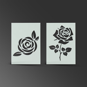 Rose Stencil, Reusable Mylar Craft Stencil for Painting, 758 