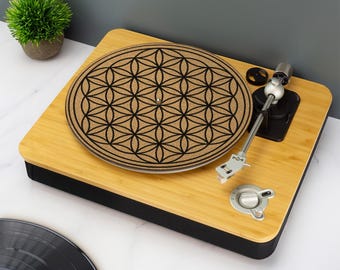 Flower of Life Record Player Slip Mat TurnTable DJ Slip Mat UV Printed
