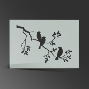 Birds on Branch Stencil Shabby Chic Swallows Mylar Sheet Painting Wall Art Craft Airbrush 190 Micron