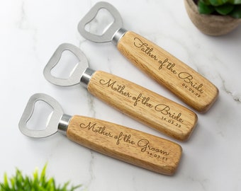 Personalised Bottle Opener Your Text Here Wedding Wooden Bottle Opener Laser Engraved UK Fathers Day, Birthday Christmas Gift For Him