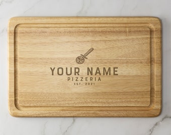 Personalised Pizza Board Pizzeria Engraved Wooden Chopping Board  Serving Board Pizza Peel Cutting Birthday Christmas Housewarming Wedding