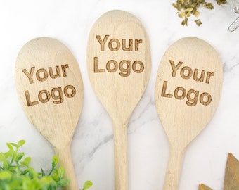 Personalised Engraved Wooden Spoon Your Logo Here Baking Baker Chef Custom Business Branding Event Logo