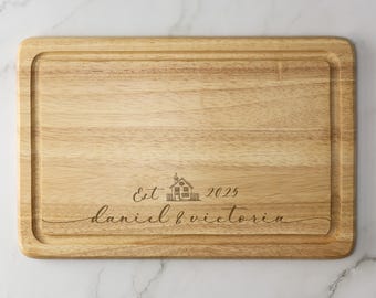 Personalised New Home Engraved Wooden Chopping Board Cheese Board Serving Board Cutting Novelty Gift Birthday Christmas Housewarming Wedding