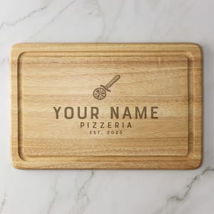 Personalised Pizza Board Pizzeria Engraved Wooden Chopping Board  Serving Board Pizza Peel Cutting Birthday Christmas Housewarming Wedding