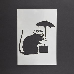 Banksy Rat Stencil Mylar Sheet Painting Wall Art Craft Airbrush 190 Micron Umbrella