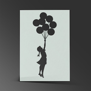 Banksy Pochoir Mylar Feuille Peinture Mur Art Artisanat Aérographe 190 Microns Flying Girl