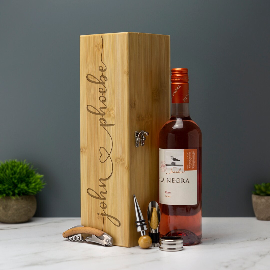 Wine Gift Box Set Personalised Laser Engraved Accessory Set Birthday ...