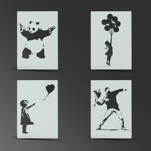 Banksy Pochoir Mylar Feuille Peinture Mur Art Artisanat Aérographe 190 Microns image 2