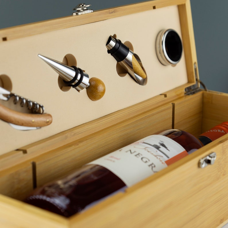 Wine Gift Box Set Personalised Laser Engraved Accessory Set Birthday ...