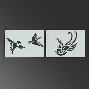Swallow Stencil Bird Shabby Chic Mylar Sheet Painting Wall Art Craft Airbrush 190 Micron Kids Bedroom