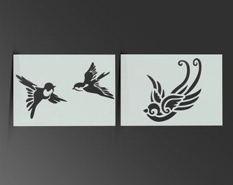 Swallow Stencil Bird Shabby Chic Mylar Sheet Painting Wall Art Craft Airbrush 190 Micron Kids Bedroom