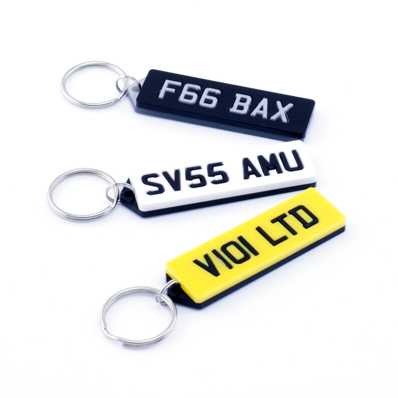 Personalised Number Plate Keyring Car Bike Acrylic Laser Cut Etsy UK