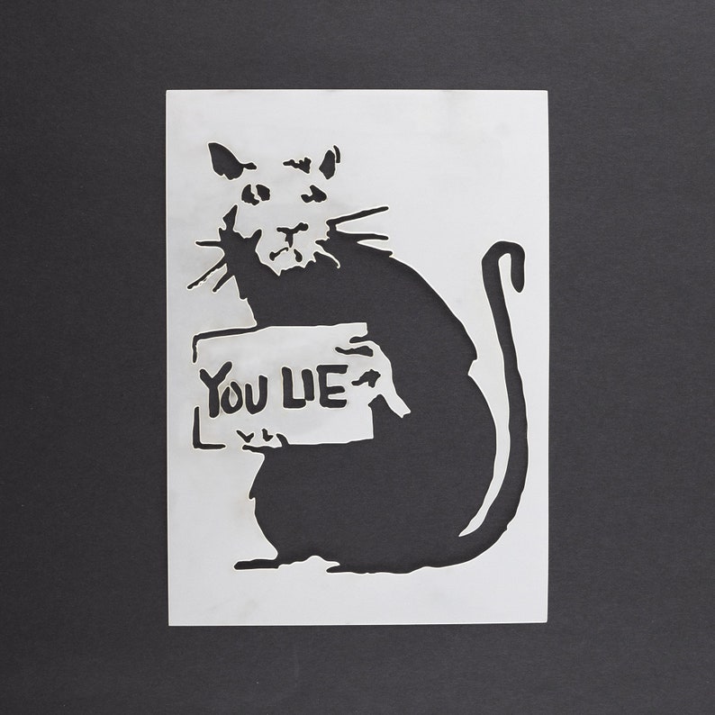 Banksy Rat Stencil Mylar Sheet Painting Wall Art Craft Airbrush 190 Micron You Lie