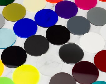 3mm Coloured Custom Circles Acrylic Laser Cut Disc Circles Custom Size Available