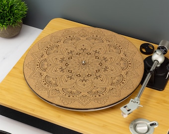 Mandala Record Player Slip Mat TurnTable DJ Slip Mat Laser Engraved