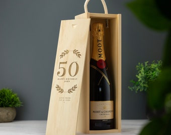 Personalised Wine Box Custom Laser Engraved Gift Birthday Christmas Anniversary Vintage