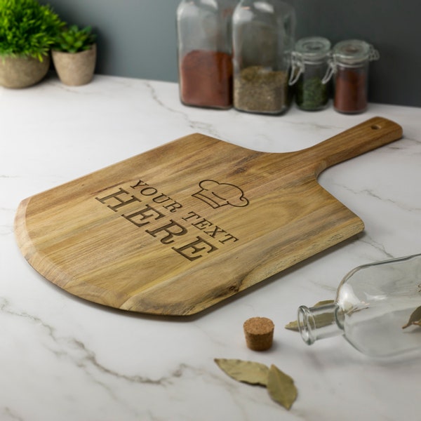 Personalised Pizza Peel Your Pizzeria Serving Pizza Paddle Chopping Pizza Board Laser Engraved UK Birthday Christmas Wedding Housewarming