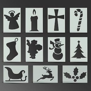 Estêncil de Natal Natal Papai Noel Rudolph Mylar Folha Pintura Arte de Parede Artesanato Aerógrafo 190 Micron Parte 1