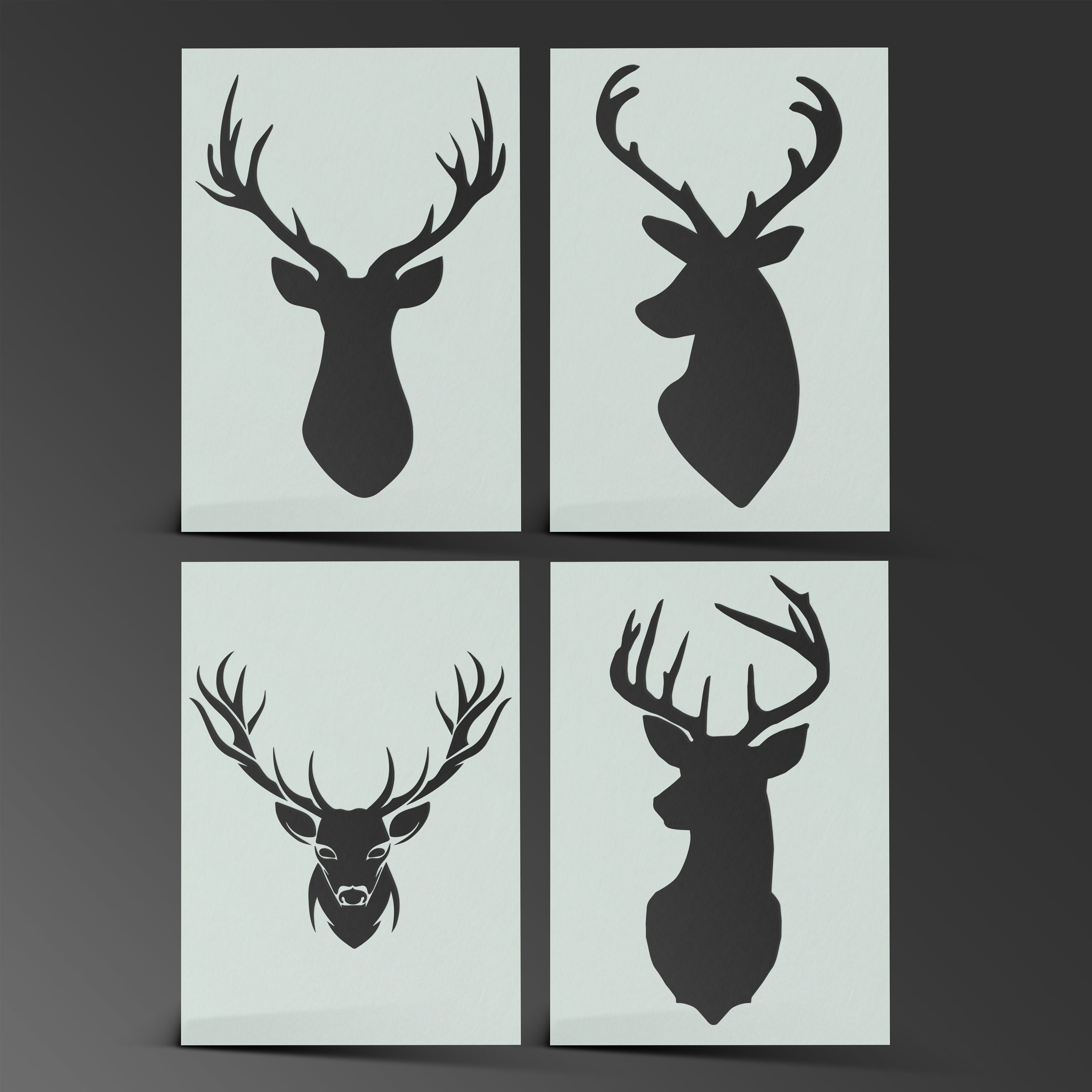 Deer #1 Stencil 4 Inch Head Buck Forest Animal Miniature