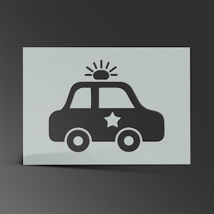 Police Car Stencil Mylar Sheet Painting Wall Art Craft Airbrush 190 Micron
