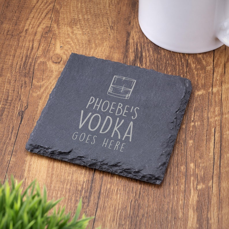 Slate Coaster, Personalised Your Drink Here, Tea Coffee Gin Beer Wine Whisky Laser Engraved Gift, Wedding, Birthday, Anniversary, Christmas image 10