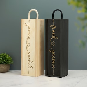 Personalised Wine Box Custom Laser Engraved Gift Birthday Christmas Anniversary Vintage Valentines Gift Couple Love Gift Present 2