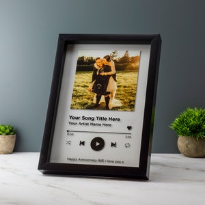 Personalised Song Plaque Playlist Streaming Boyfriend Girlfriend Valentines Music Love Birthday Wedding Christmas Frame Art Decoration image 5