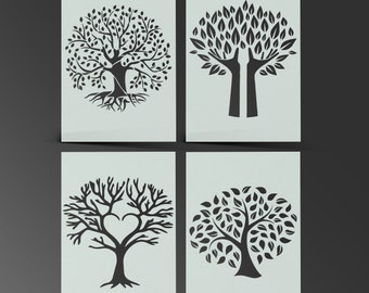 Tree Of Life Stencil Mylar Sheet Butter Fly Painting Wall Bedroom Bathroom Modern Shabby Chic Art Craft Airbrush 190 Micron Kids Bedroom