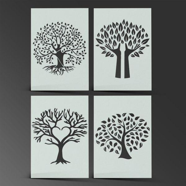 Tree Of Life Stencil Mylar Sheet Butter Fly Painting Wall Bedroom Bathroom Modern Shabby Chic Art Craft Airbrush 190 Micron Kids Bedroom