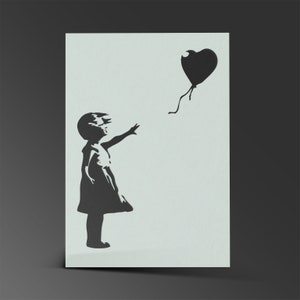Banksy Pochoir Mylar Feuille Peinture Mur Art Artisanat Aérographe 190 Microns Girl With Balloon