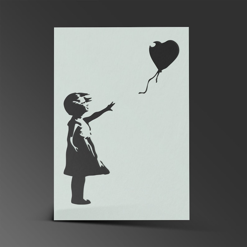 Banksy Pochoir Mylar Feuille Peinture Mur Art Artisanat Aérographe 190 Microns Girl With Balloon