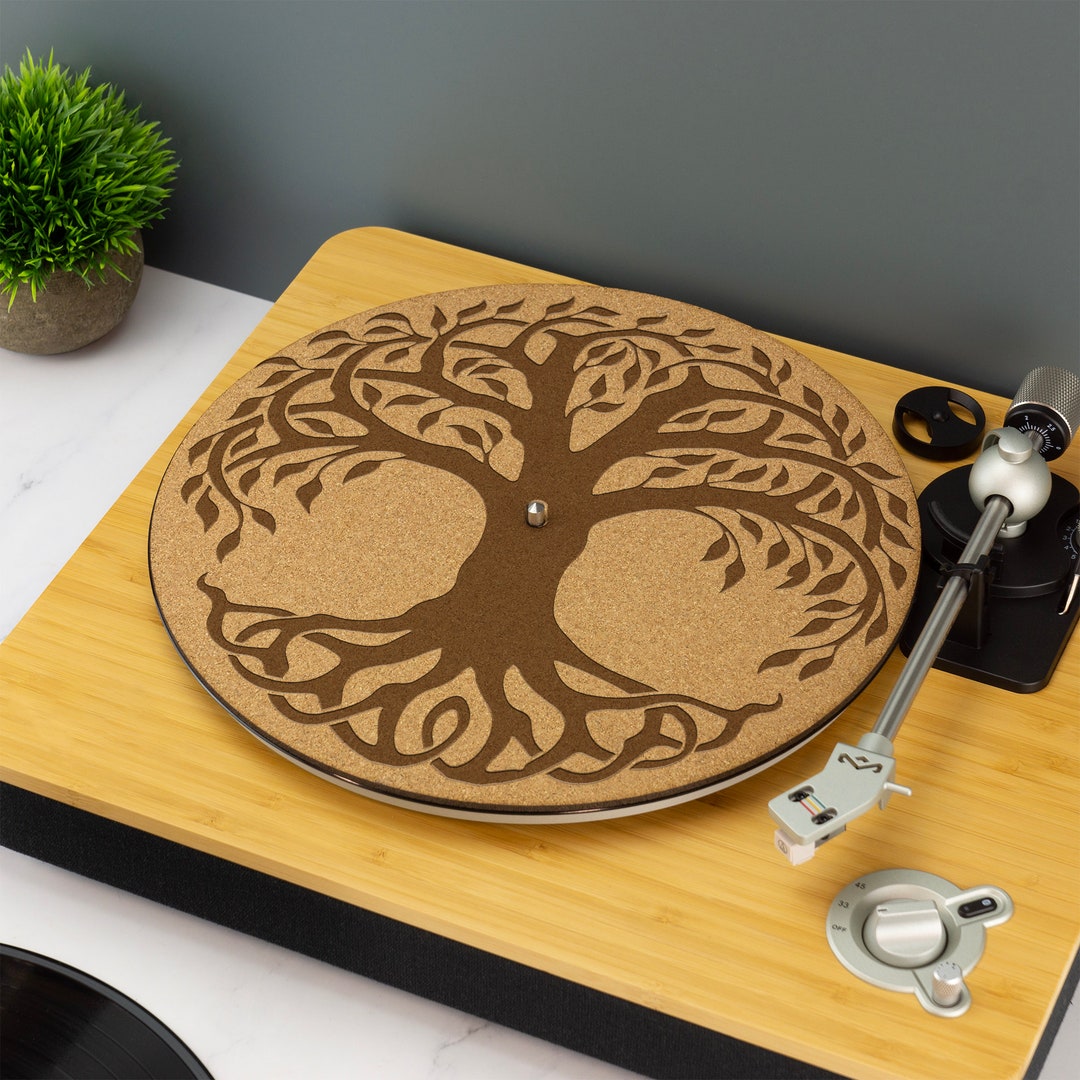Tree of Life Record Player Slip Mat Turntable DJ Slip Mat Laser