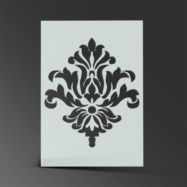 Damask Motif Pochoir Mylar Feuille Peinture Art Mural Artisanat Aérographe 190 Micron