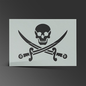 Pirate Stencil Jolly Roger Skull Mylar Sheet Painting Wall Art Craft Airbrush 190 Micron