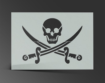 Piraten Schablone Jolly Roger Skull Mylar Sheet Painting Wall Art Craft Airbrush 190 Micron