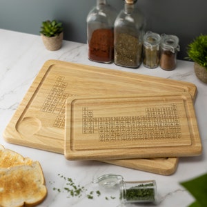 Periodic Table Wooden Chopping Board Baker Chef Cook Novelty Gift Christmas Birthday Housewarming Cheese Board Serving Christmas Birthday