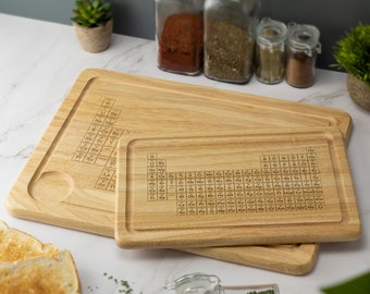 Periodic Table Wooden Chopping Board Baker Chef Cook Novelty Gift Christmas Birthday Housewarming Cheese Board Serving Christmas Birthday
