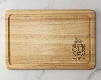Personalised New Home Engraved Wooden Chopping Board Cheese Board Serving Board Cutting Gift Birthday Christmas Housewarming Wedding