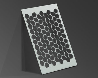 Plantilla con patrón de panal de abeja, lámina de Mylar para pintar, arte de pared, manualidades, aerógrafo de 190 micras