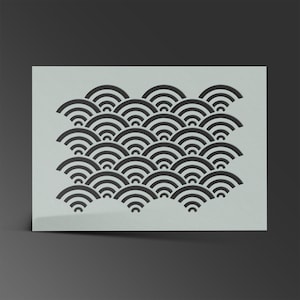 Waves Stencil Japanese Waves Shabby Chic Sheet Painting Wall Art Craft Airbrush 190 Micron Kids Bedroom