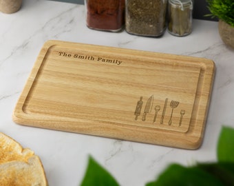 Personalised Custom Engraved Wooden Chopping Board Cheese Board Serving Board Cutting Novelty Gift Cooking Utensils