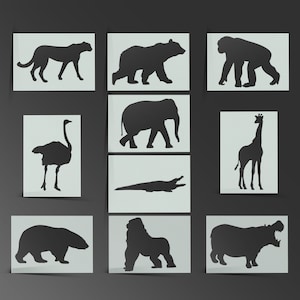 Animal Stencil Africa Lion Tiger Elephant Mylar Sheet Painting Wall Art Craft Airbrush 190 Micron Part 1