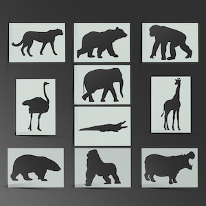 Wild Animals Stencils Pack of 6 Animal Painting Stencils 