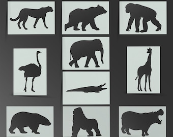 Animal Stencil Africa Lion Tiger Elephant Mylar Sheet Painting Wall Art Craft Airbrush 190 Micron Part 2