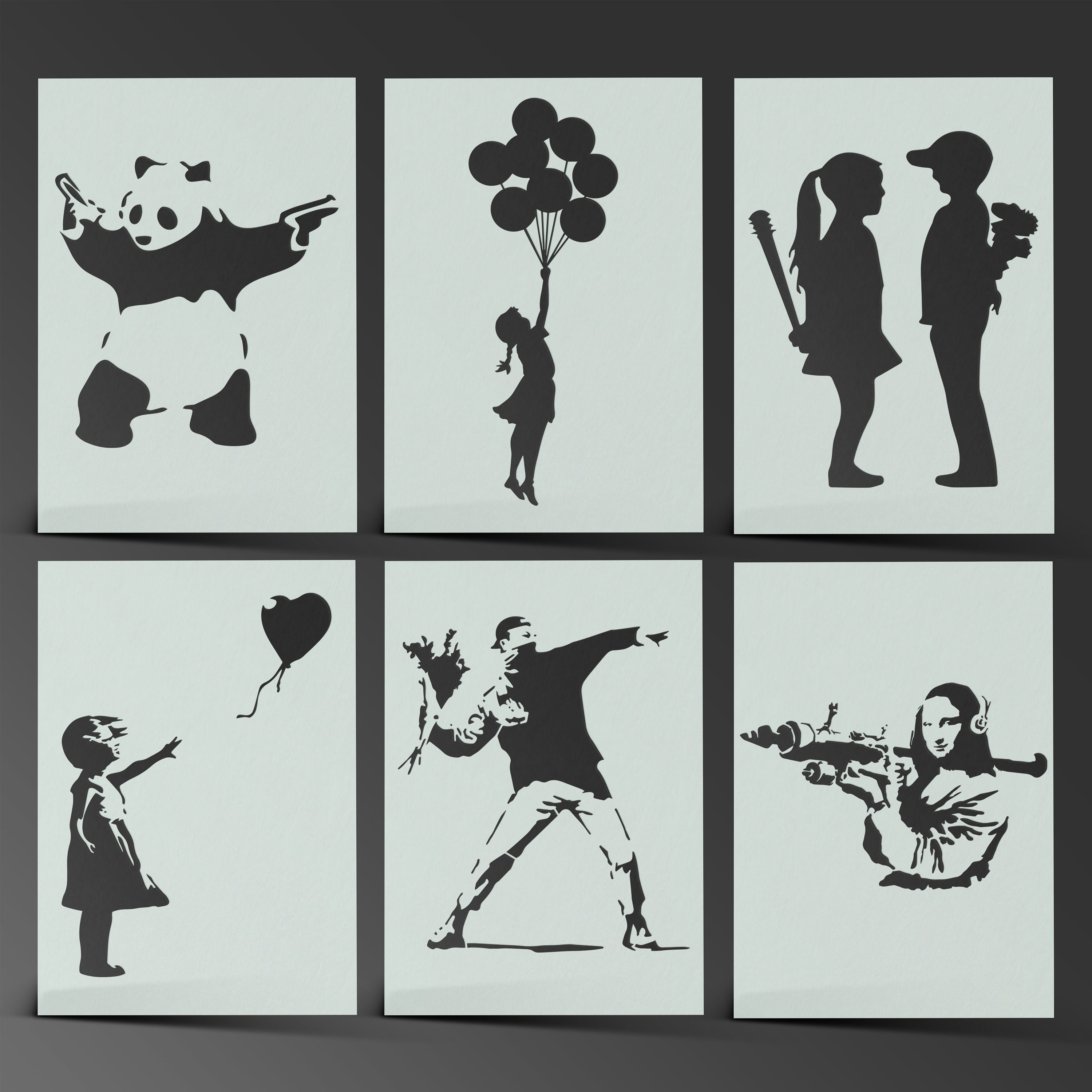 Banksy Stencil Mylar Sheet Painting Wall Art Craft Airbrush Etsy