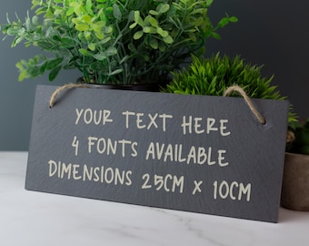 Personalised Custom Slate Sign Hanging Sign, House Warming, Chalk Board, Laser Engraved Gift, Wedding, Birthday, Anniversary, Christmas
