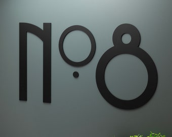 Art Deco House Numbers Address Signage - Matt & Gloss Finishes - Multiple Sizes Available